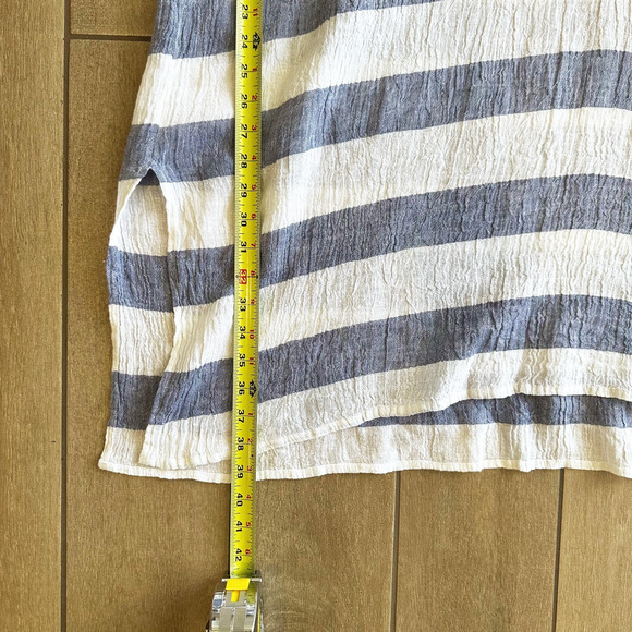 Eileen Fisher Organic Linen Kaftan DressL/XL Striped Preppy Beach Coastal Resort - Picture 9 of 9